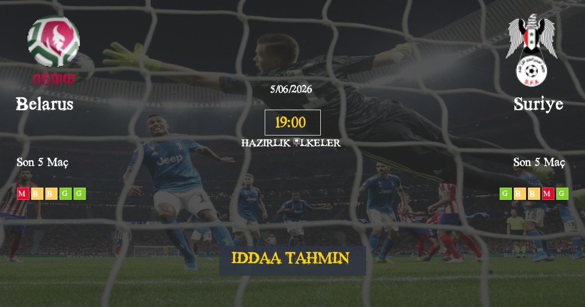 Belarus Suriye İddaa Maç Tahmini 05 Haziran 2026
