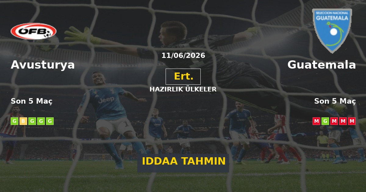 Avusturya Guatemala İddaa Maç Tahmini 11 Haziran 2026