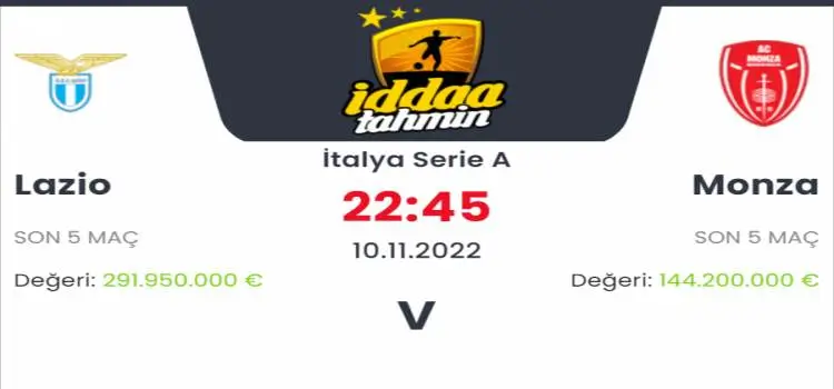 Lazio Monza İddaa Maç Tahmini 10 Kasım 2022