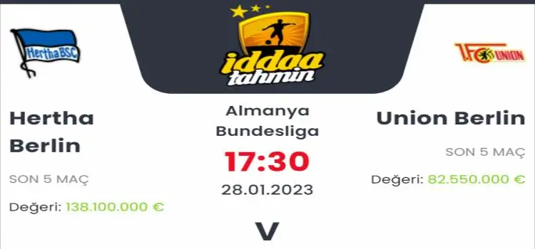 Hertha Berlin Union Berlin İddaa Maç Tahmini 28 Ocak 2023