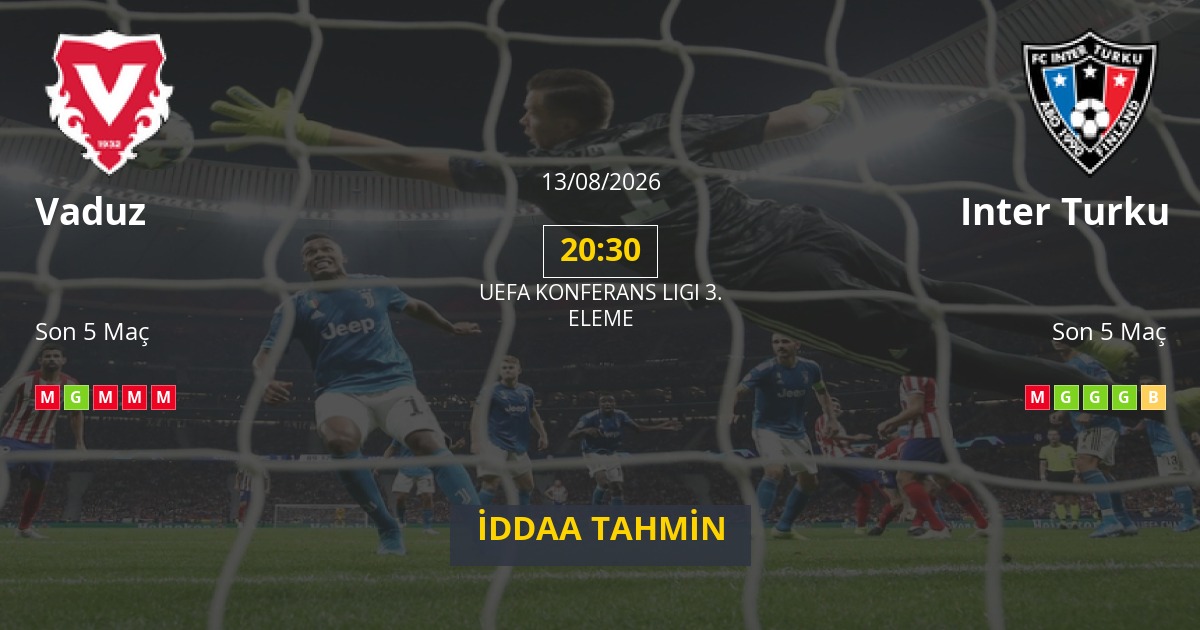Vaduz Inter Turku İddaa Maç Tahmini 13 Ağustos 2026