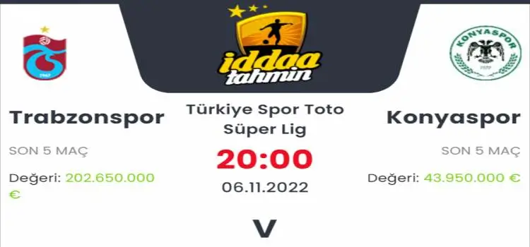 Trabzonspor Konyaspor İddaa Maç Tahmini 6 Kasım 2022