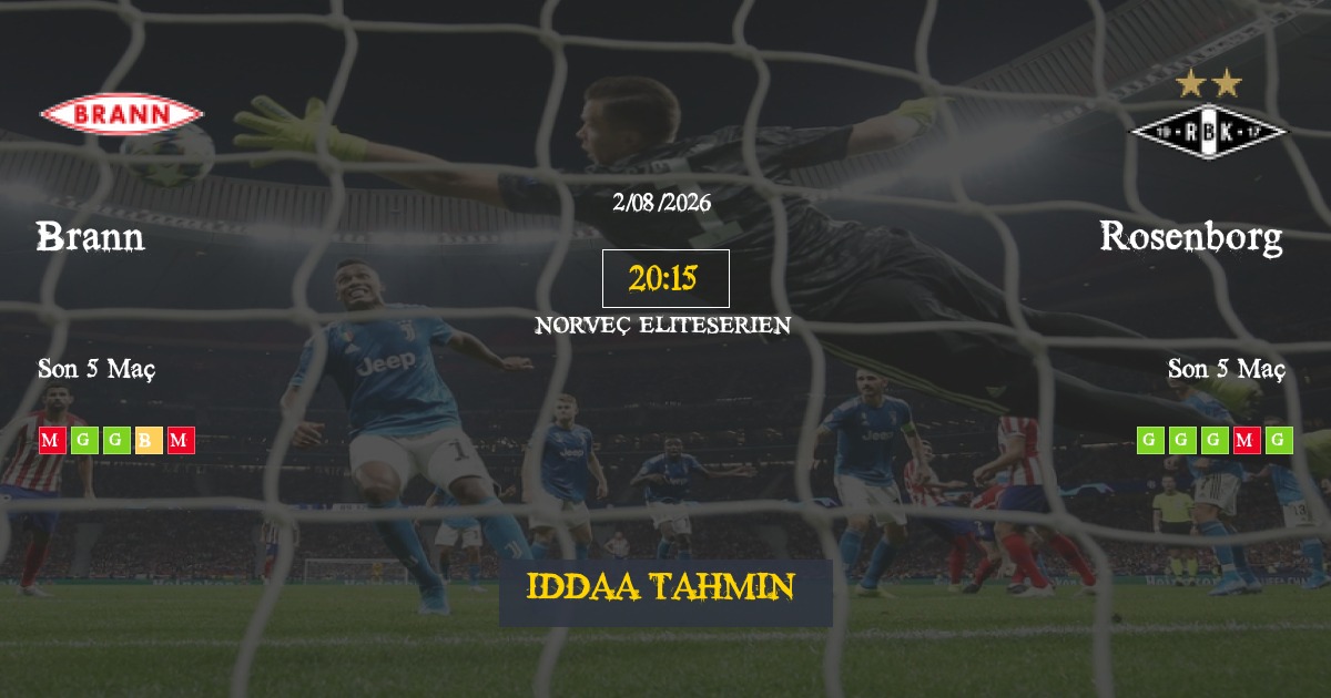 Brann Rosenborg İddaa Maç Tahmini 02 Ağustos 2026