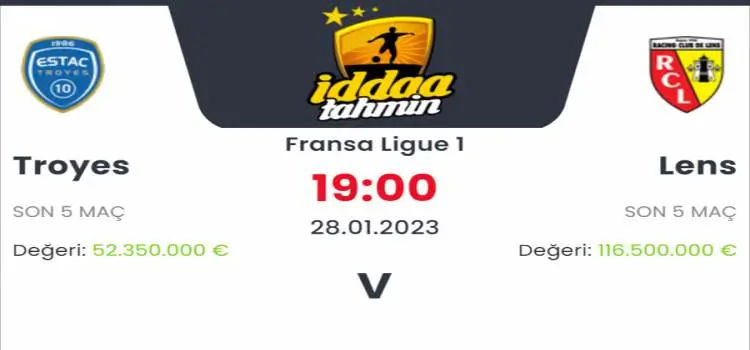 Troyes Lens İddaa Maç Tahmini 28 Ocak 2023