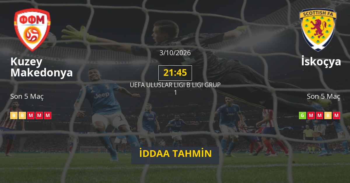 Kuzey Makedonya İskoçya İddaa Maç Tahmini 03 Ekim 2026