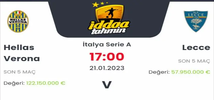 Hellas Verona Lecce İddaa Maç Tahmini 21 Ocak 2023