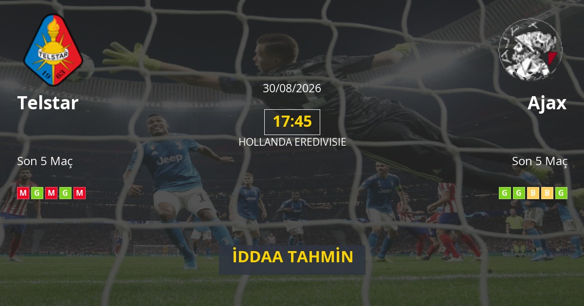 Telstar Ajax İddaa Maç Tahmini 30 Ağustos 2026