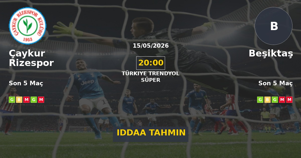 Çaykur Rizespor Beşiktaş İddaa Maç Tahmini 15 Mayıs 2026