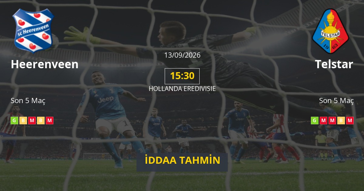 Heerenveen Telstar İddaa Maç Tahmini 13 Eylül 2026