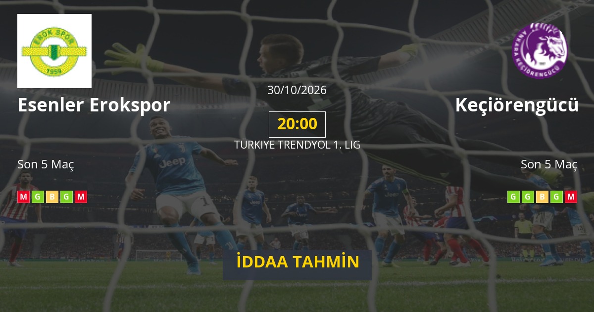 Esenler Erokspor Keçiörengücü İddaa Maç Tahmini 30 Ekim 2026