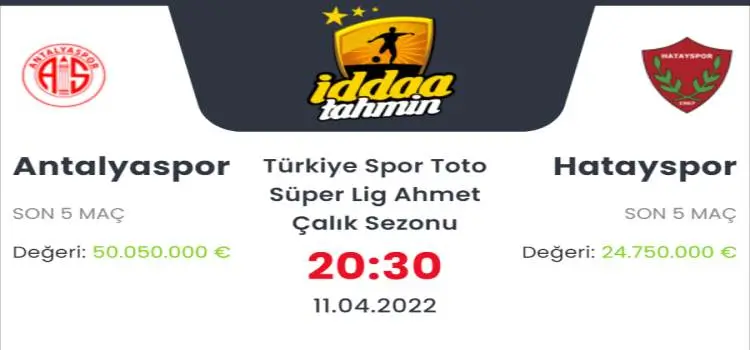 Antalyaspor Hatayspor İddaa Maç Tahmini 11 Nisan 2022