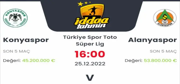 Konyaspor Alanyaspor İddaa Maç Tahmini 25 Aralık 2022