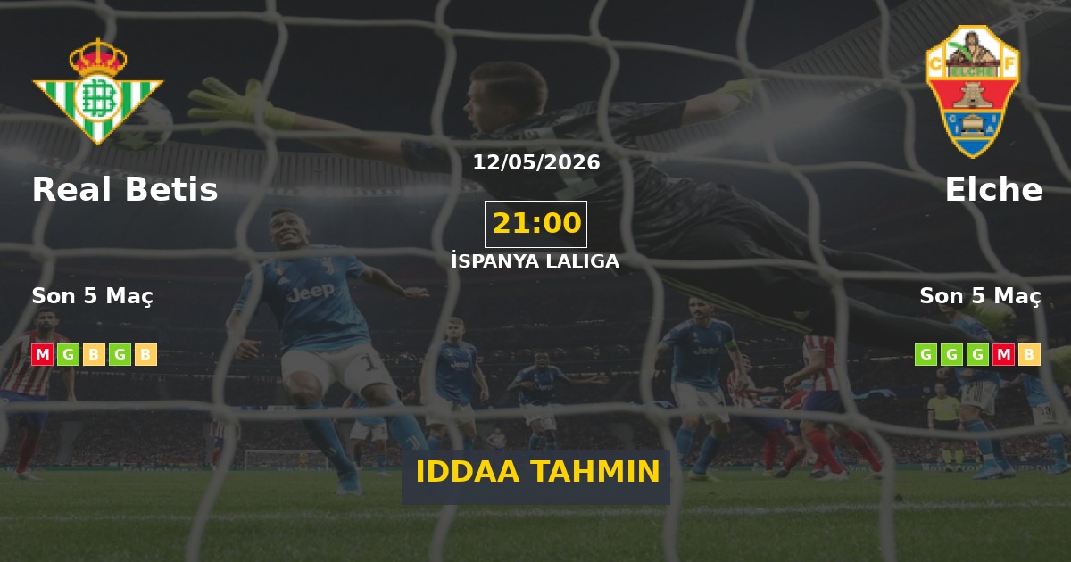 Real Betis Elche İddaa Maç Tahmini 12 Mayıs 2026