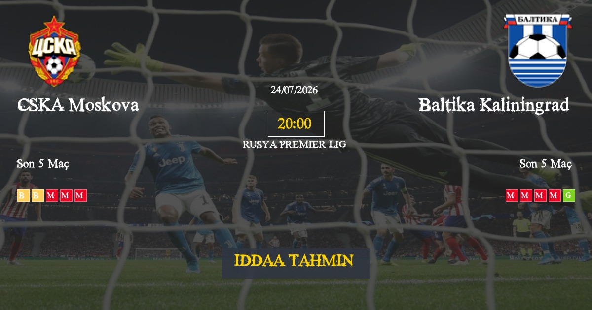 CSKA Moskova Baltika FK Kaliningrad İddaa Maç Tahmini 24 Temmuz 2026