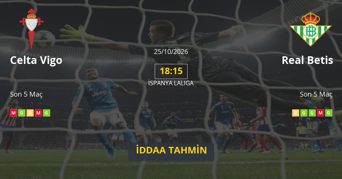 Celta Vigo Real Betis İddaa Maç Tahmini 25 Ekim 2026