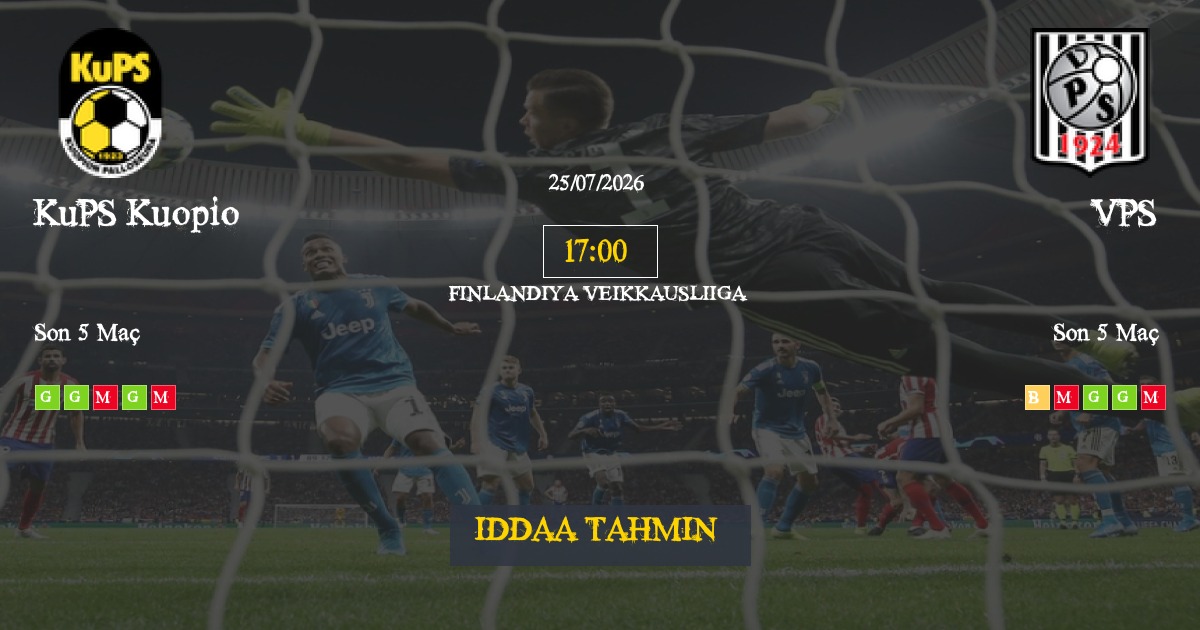 KuPS Kuopio VPS İddaa Maç Tahmini 25 Temmuz 2026