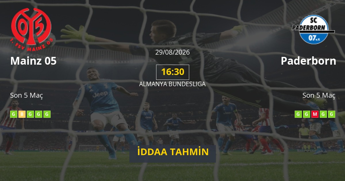 Mainz 05 Paderborn İddaa Maç Tahmini 29 Ağustos 2026