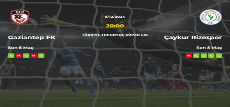 Gaziantep Rizespor İddaa Maç Tahmini 9 Aralık 2024