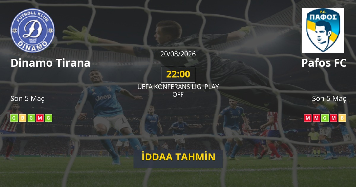 Dinamo Tirana Pafos FC İddaa Maç Tahmini 20 Ağustos 2026