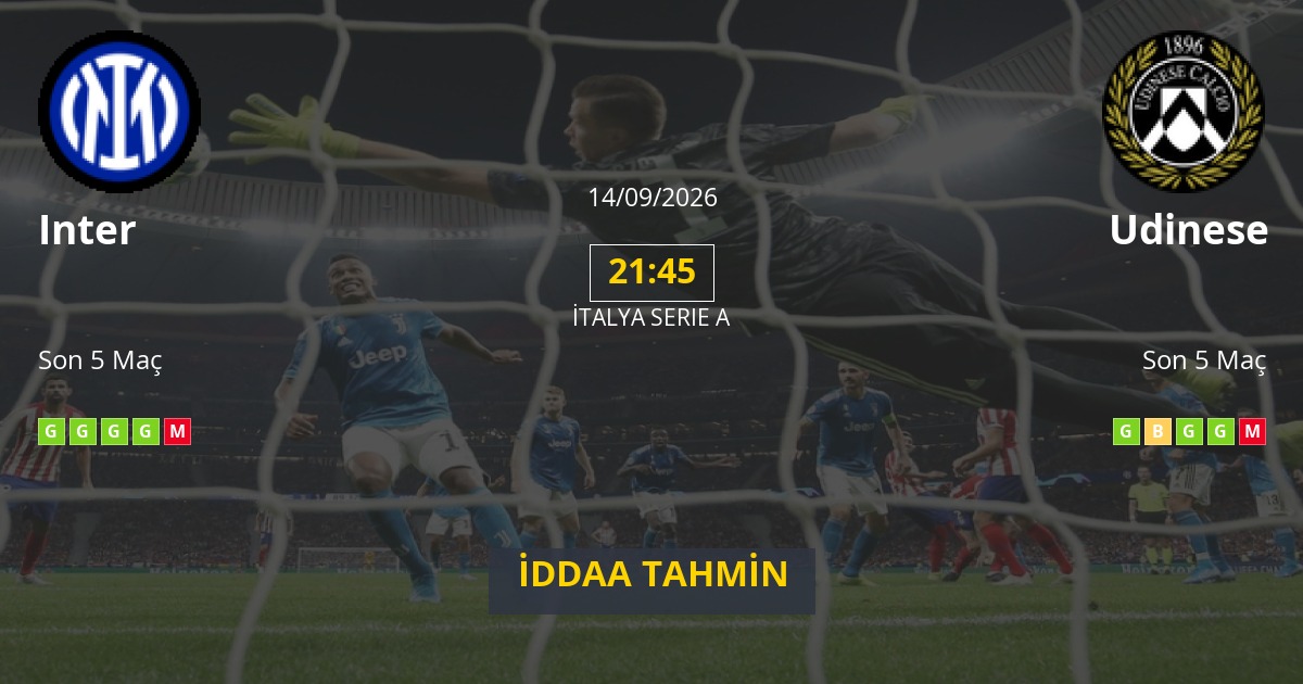 Inter Udinese İddaa Maç Tahmini 14 Eylül 2026