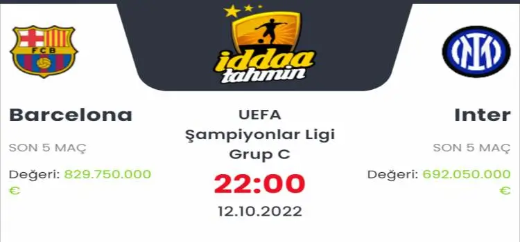 Barcelona Inter İddaa Maç Tahmini 12 Ekim 2022