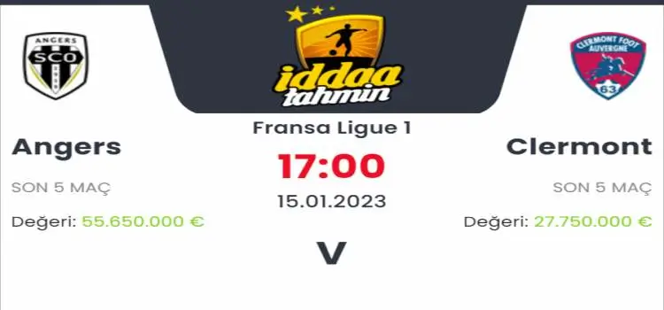 Angers Clermont İddaa Maç Tahmini 15 Ocak 2023