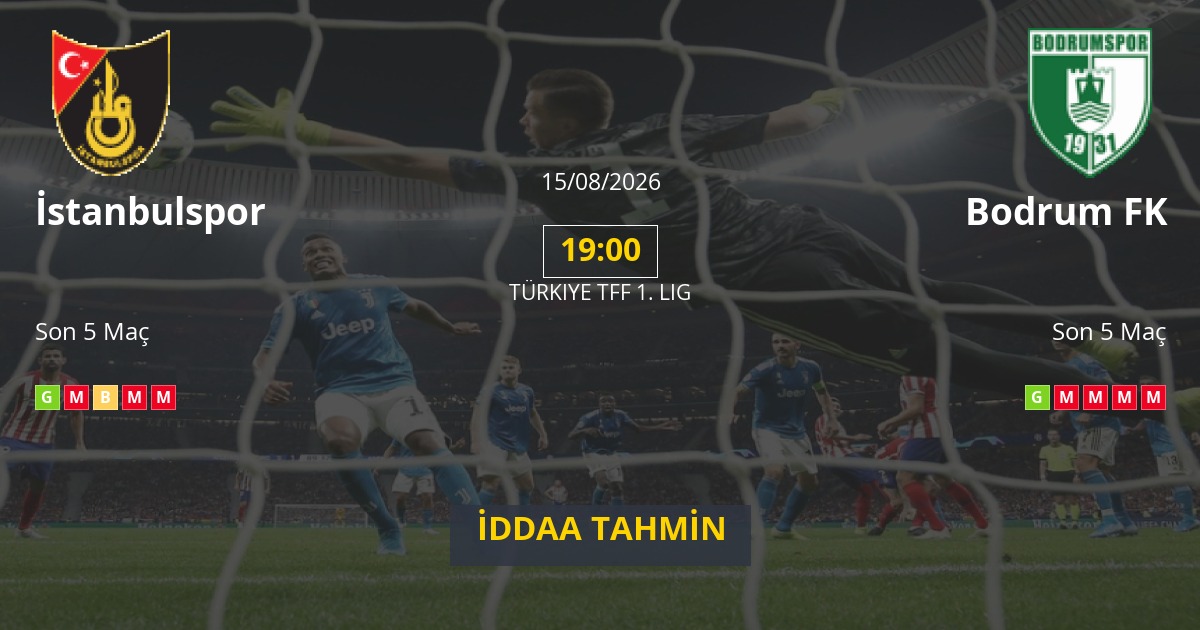 İstanbulspor Bodrum FK İddaa Maç Tahmini 15 Ağustos 2026