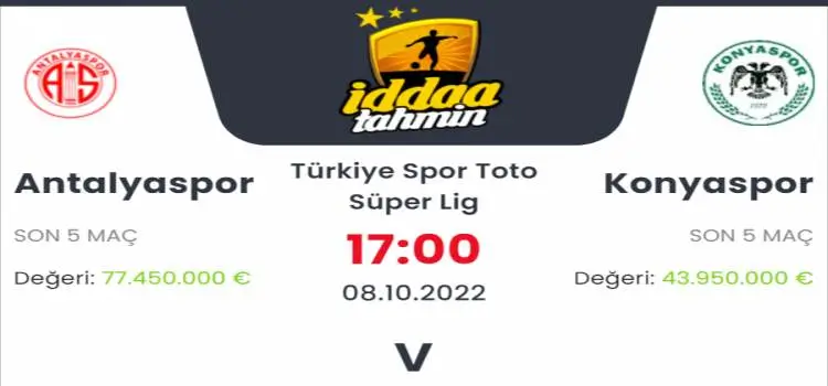 Antalyaspor Konyaspor İddaa Maç Tahmiin 8 Ekim 2022
