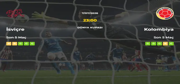 İsviçre Kolombiya İddaa Maç Tahmini 7 Temmuz 2026