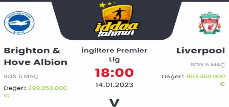 Brighton Liverpool İddaa Maç Tahmini 14 Ocak 2023