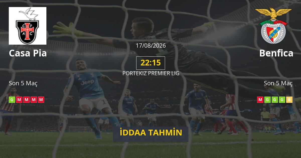 Casa Pia Benfica İddaa Maç Tahmini 17 Ağustos 2026
