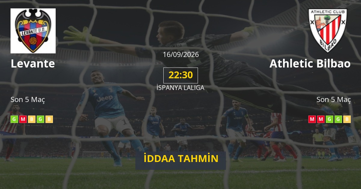 Levante Athletic Bilbao İddaa Maç Tahmini 16 Eylül 2026