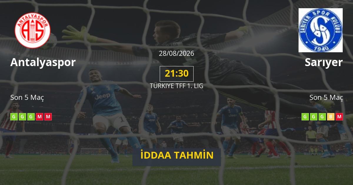 Antalyaspor Sarıyer İddaa Maç Tahmini 28 Ağustos 2026