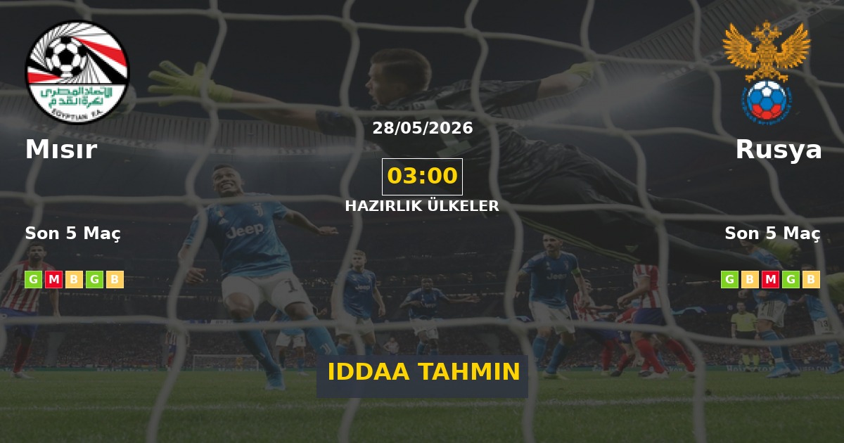 Mısır Rusya İddaa Maç Tahmini 28 Mayıs 2026