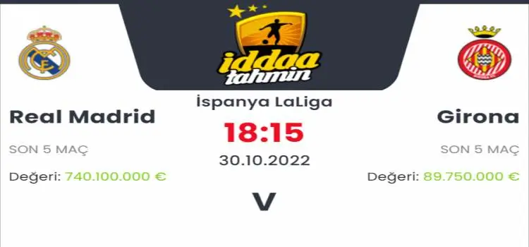 Real Madrid Girona İddaa Maç Tahmini 30 Ekim 2022