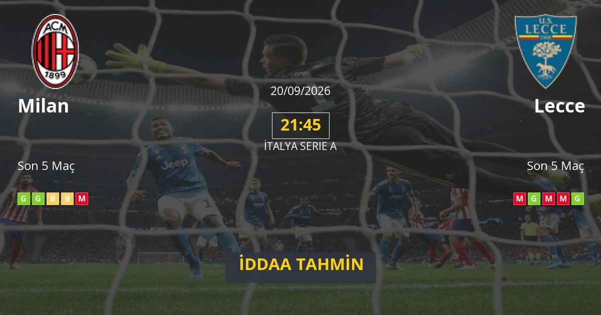 Milan Lecce İddaa Maç Tahmini 20 Eylül 2026