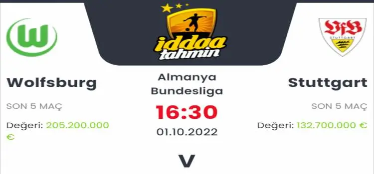 Wolfsburg Stuttgart İddaa Maç Tahmini 1 Ekim 2022