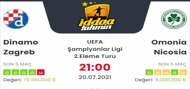 Dinamo Zagreb Omonia İddaa Maç Tahmini 20 Temmuz 2021