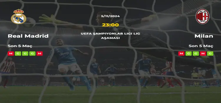 Real Madrid Milan İddaa Maç Tahmini 5 Kasım 2024