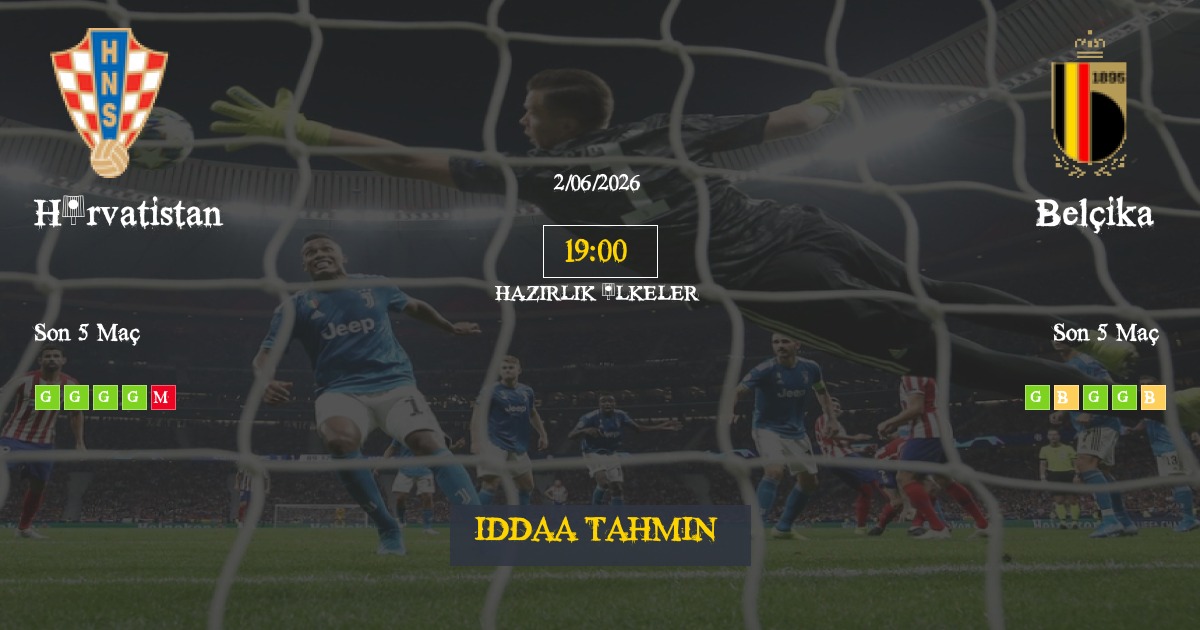 Hırvatistan Belçika İddaa Maç Tahmini 02 Haziran 2026