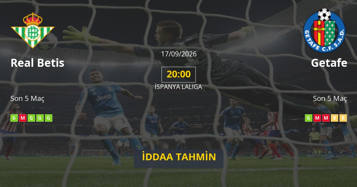Real Betis Getafe İddaa Maç Tahmini 17 Eylül 2026
