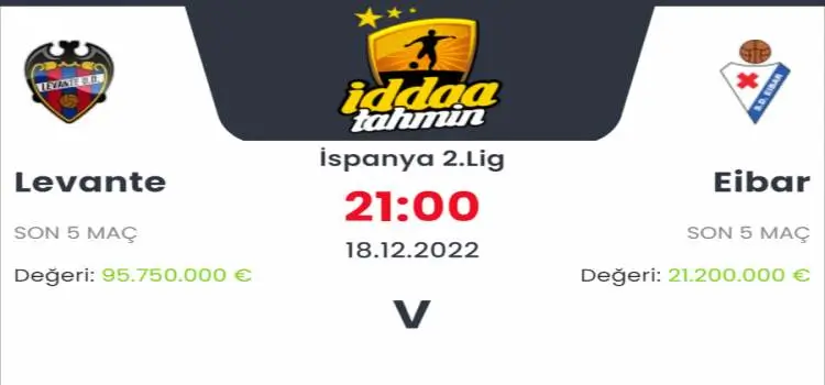 Levante Eibar İddaa Maç Tahmini 18 Aralık 2022