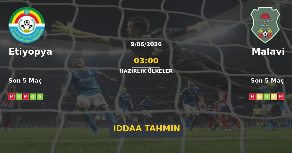 Etiyopya Malavi İddaa Maç Tahmini 09 Haziran 2026