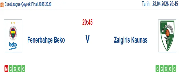 Fenerbahçe Zalgiris İddaa Maç Tahmini 28 Nisan 2026