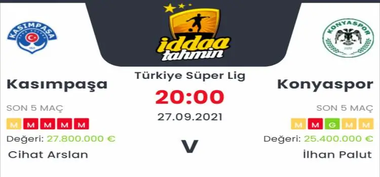 Kasımpaşa Konyaspor İddaa Maç Tahmini 27 Eylül 2021