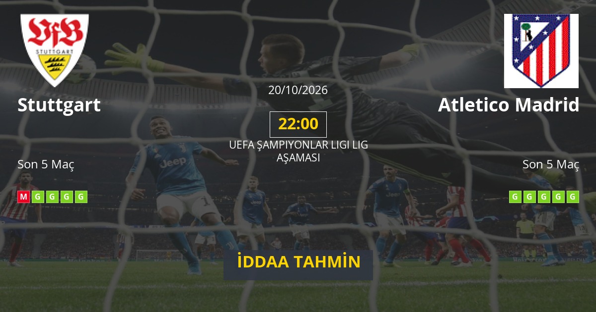 Stuttgart Atletico Madrid İddaa Maç Tahmini 20 Ekim 2026