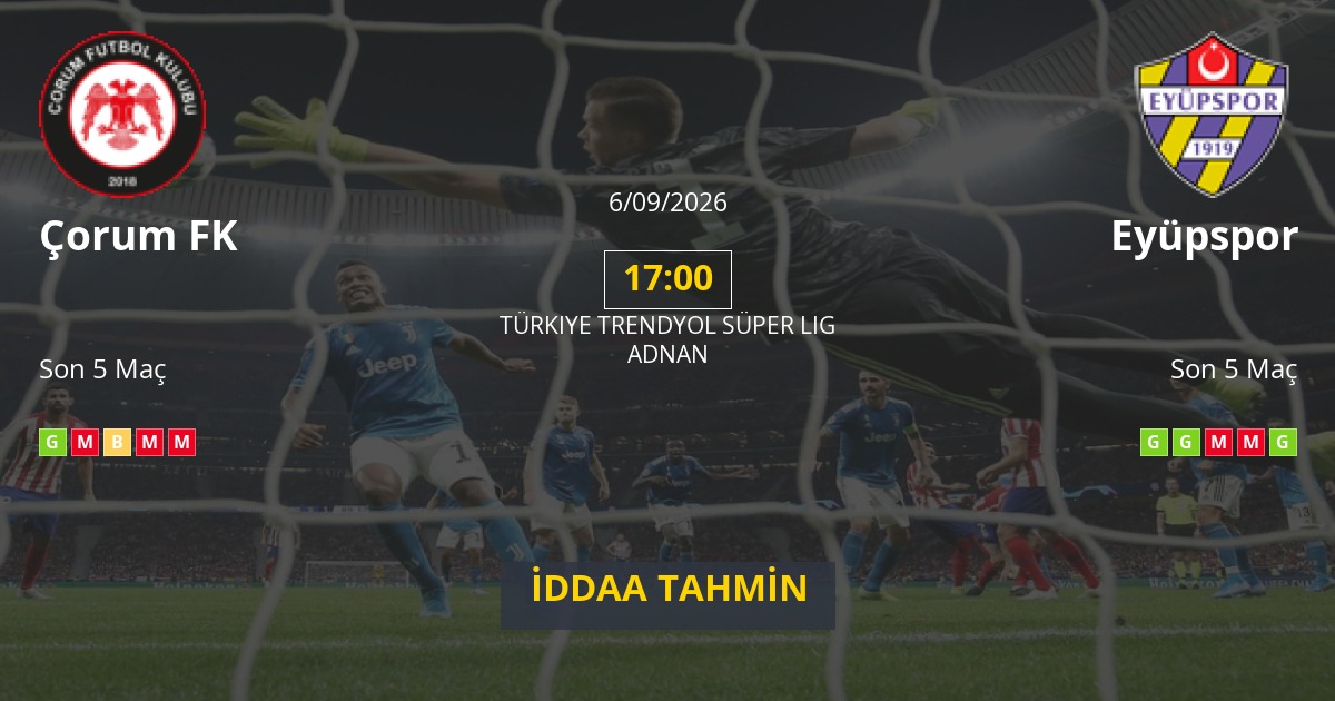 Çorum FK Eyüpspor İddaa Maç Tahmini 06 Eylül 2026