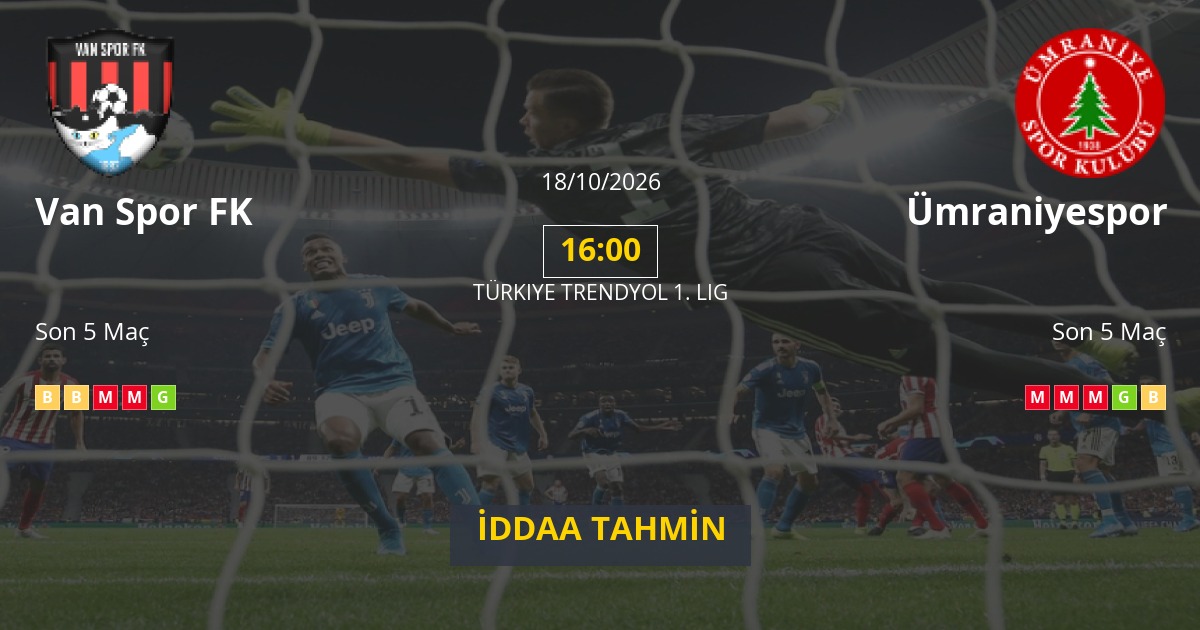 Van Spor FK Ümraniyespor İddaa Maç Tahmini 18 Ekim 2026