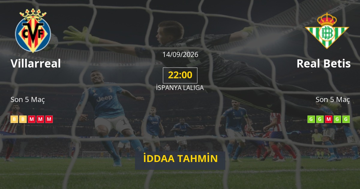 Villarreal Real Betis İddaa Maç Tahmini 14 Eylül 2026
