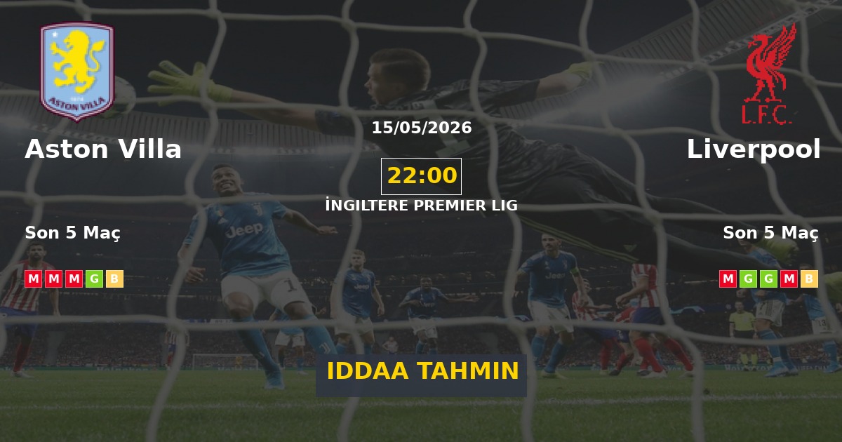 Aston Villa Liverpool İddaa Maç Tahmini 15 Mayıs 2026